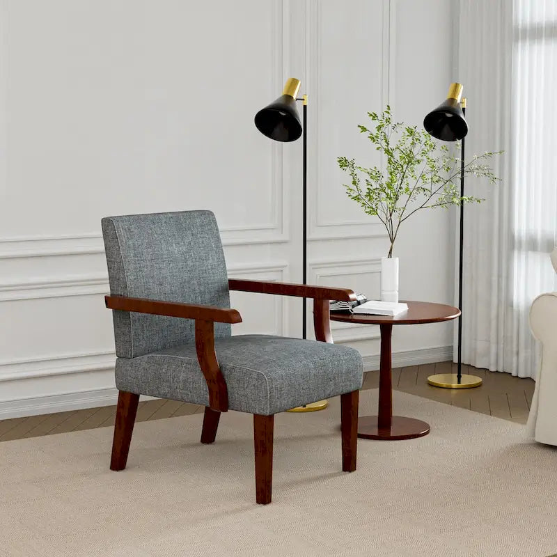 Grey 18.7 Arm Chairs with Round Table (Set of 2)