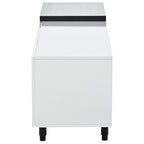White Modern Extendable TV Stand with 3 Drawers and Shelf for TVs Up to 80