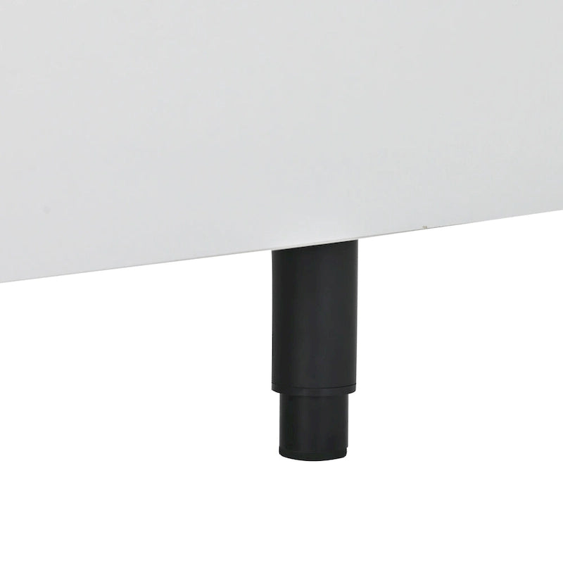 White Modern Extendable TV Stand with 3 Drawers and Shelf for TVs Up to 80