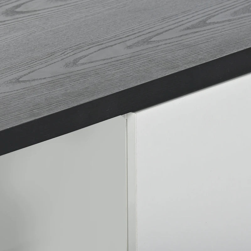 White Modern Extendable TV Stand with 3 Drawers and Shelf for TVs Up to 80