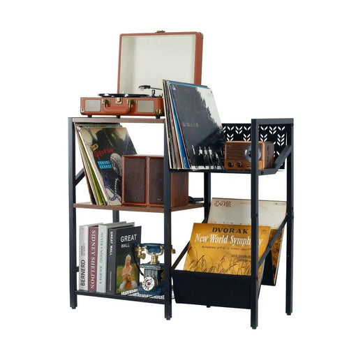 3-Tier Vinyl Record Stand - 29.7 x 12.6 x 28.4 inches