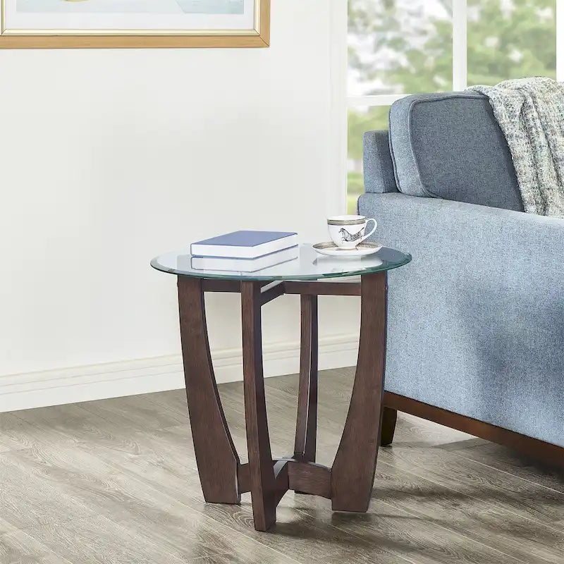 23.5 Inch Round Glass Coffee Table