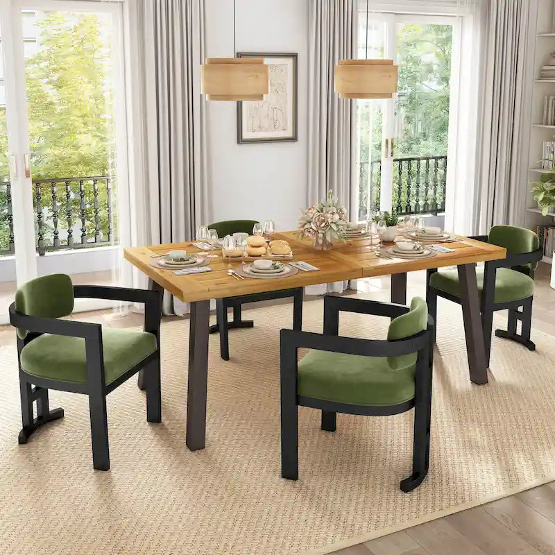 - Evelyn Upholstered Rubberwood Dining Chairs (Set of 4)