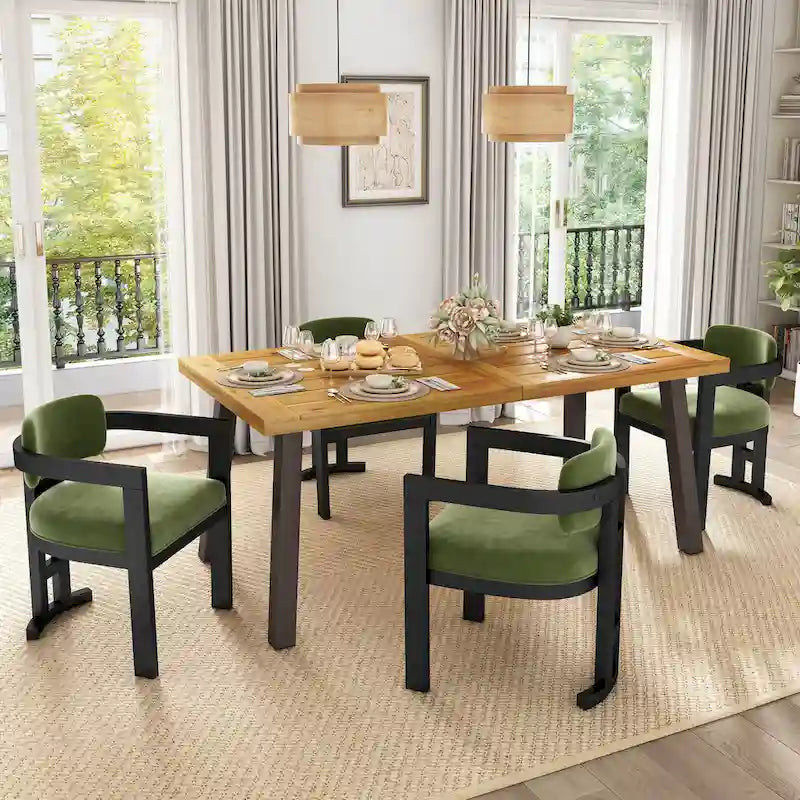 - Evelyn Upholstered Rubberwood Dining Chairs (Set of 4)