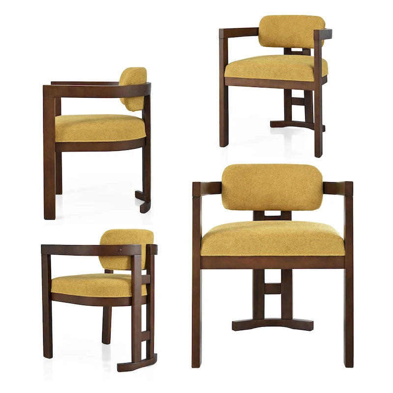 - Evelyn Upholstered Rubberwood Dining Chairs (Set of 4)