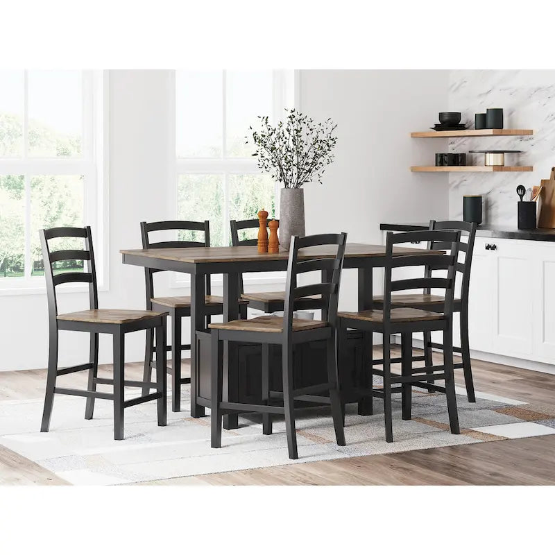 Wildenauer Brown/Black Rectangular Dining Counter Table - 60W x 38D x 36H