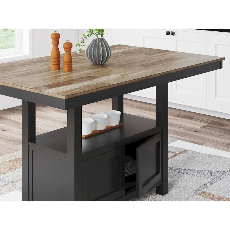 Wildenauer Brown/Black Rectangular Dining Counter Table - 60W x 38D x 36H