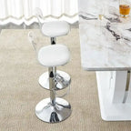 Swivel Bar Stools Set of 2, Counter Height Barstools with Backrest, Dining Room Chairs with Footrest and PU Seats