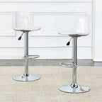 Swivel Bar Stools Set of 2, Counter Height Barstools with Backrest, Dining Room Chairs with Footrest and PU Seats