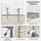 Swivel Bar Stools Set of 2, Counter Height Barstools with Backrest, Dining Room Chairs with Footrest and PU Seats