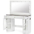 43.3 Vanity Desk with Large Mirror and Hollywood Bulbs