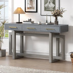 57 Modern Console Table with Three Drawers and Unique Leg Design for Entryway, Hallway, Living Room