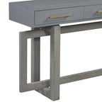 57 Modern Console Table with Three Drawers and Unique Leg Design for Entryway, Hallway, Living Room
