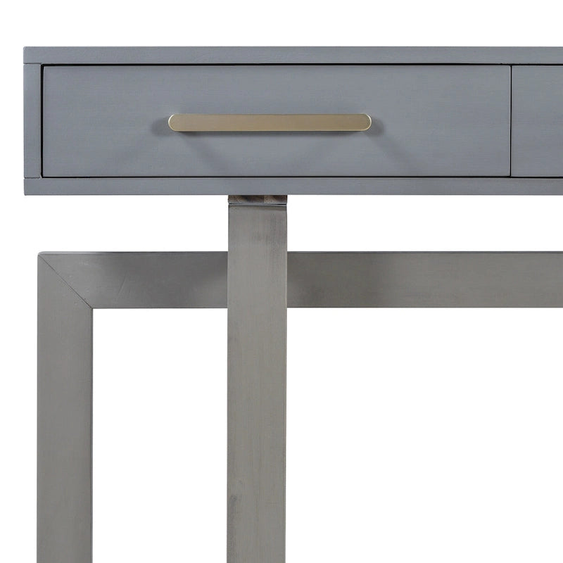 57 Modern Console Table with Three Drawers and Unique Leg Design for Entryway, Hallway, Living Room