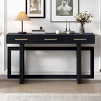 57 Modern Console Table with Three Drawers and Unique Leg Design for Entryway, Hallway, Living Room