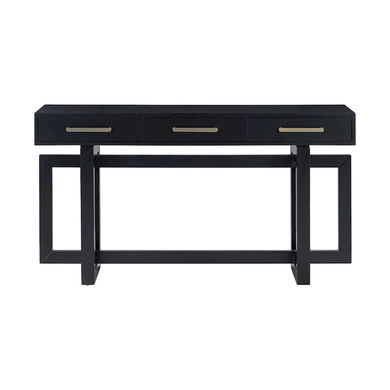 57 Modern Console Table with Three Drawers and Unique Leg Design for Entryway, Hallway, Living Room