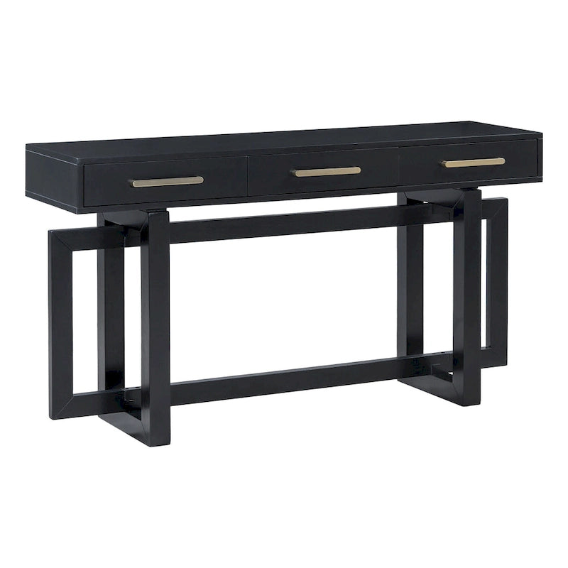 57 Modern Console Table with Three Drawers and Unique Leg Design for Entryway, Hallway, Living Room