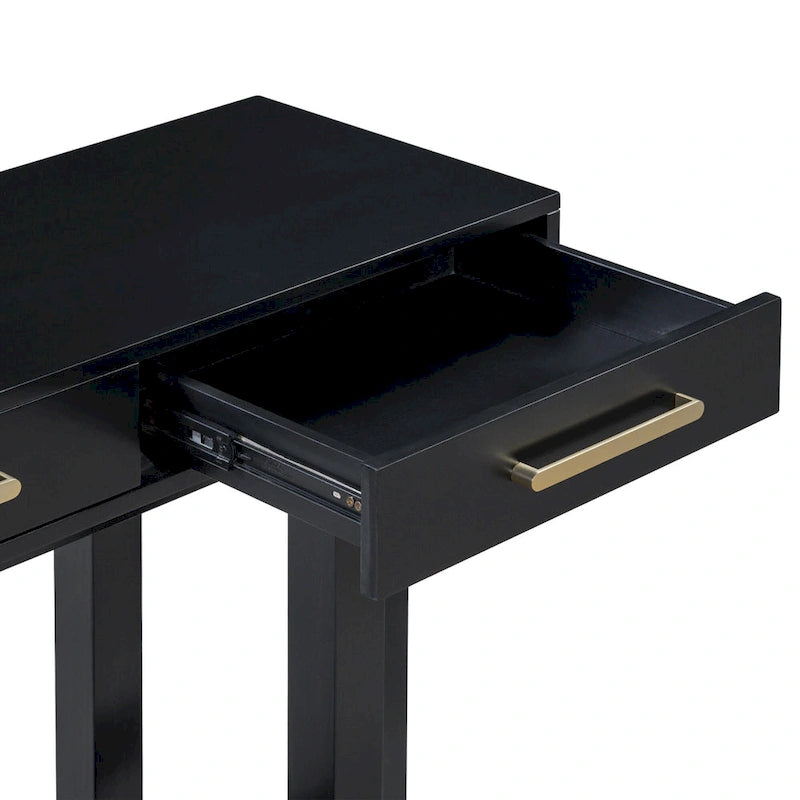 57 Modern Console Table with Three Drawers and Unique Leg Design for Entryway, Hallway, Living Room