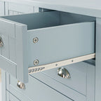 Antique Style 6-Drawer Double Dresser with Retro Shell Handle for Bedroom, Living Room