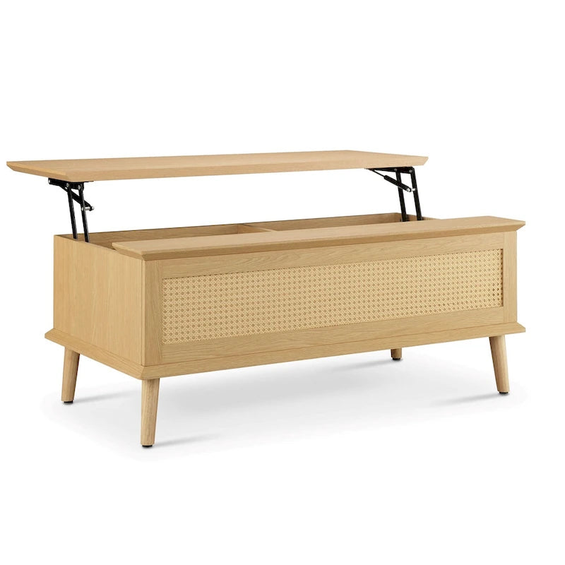 Teagan Rattan Lift-Top Coffee Table with Storage - 42 x 17