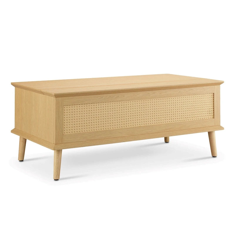 Teagan Rattan Lift-Top Coffee Table with Storage - 42 x 17