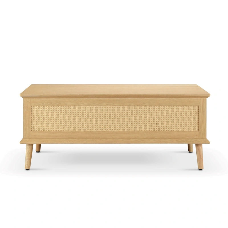 Teagan Rattan Lift-Top Coffee Table with Storage - 42 x 17