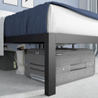 18-inch High Black Metal Platform Bed Frame