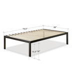 18-inch High Black Metal Platform Bed Frame