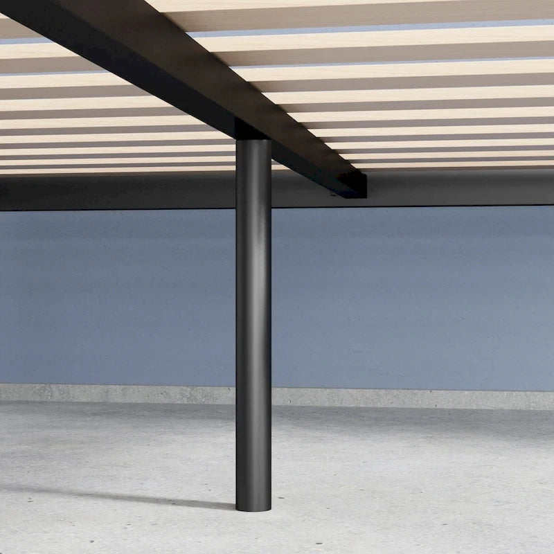 18-inch High Black Metal Platform Bed Frame