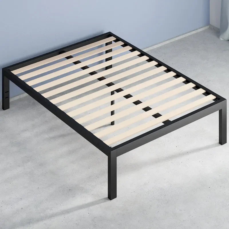 18-inch High Black Metal Platform Bed Frame