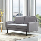 57W Modern Linen Loveseat, 2-Seater, Matte Black Metal Legs