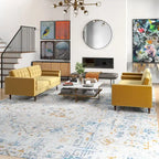  Mid Century Pillow Back Velvet Sofa and Loveseat Set