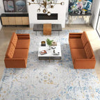 Mid Century Pillow Back Velvet Sofa and Loveseat Set