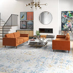 Mid Century Pillow Back Velvet Sofa and Loveseat Set
