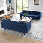 Mid Century Pillow Back Velvet Sofa and Loveseat Set