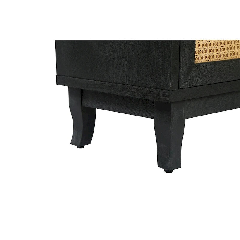 Accent Storage Cabinet With 4 Rattan Doors