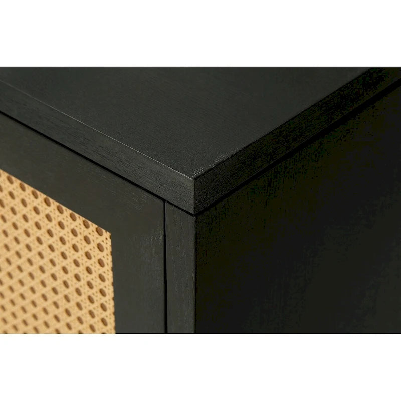 Accent Storage Cabinet With 4 Rattan Doors