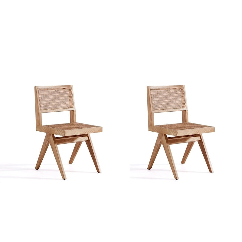 Hamlet Dining Chair in Black and Natural Cane - Set of 2