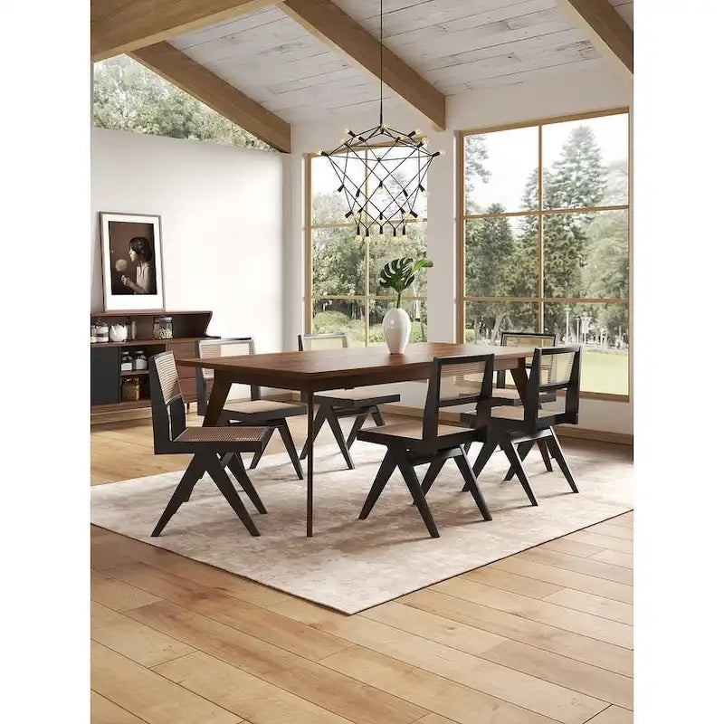  Hamlet Dining Chair in Black and Natural Cane - Set of 2