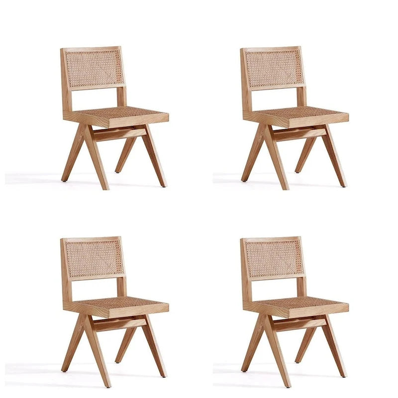 Hamlet Dining Chair in Black and Natural Cane - Set of 2