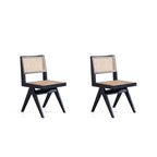 Hamlet Dining Chair in Black and Natural Cane - Set of 2