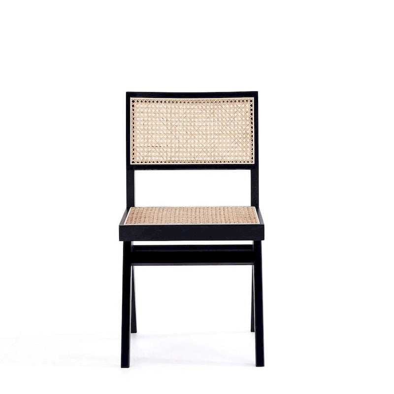 Hamlet Dining Chair in Black and Natural Cane - Set of 2