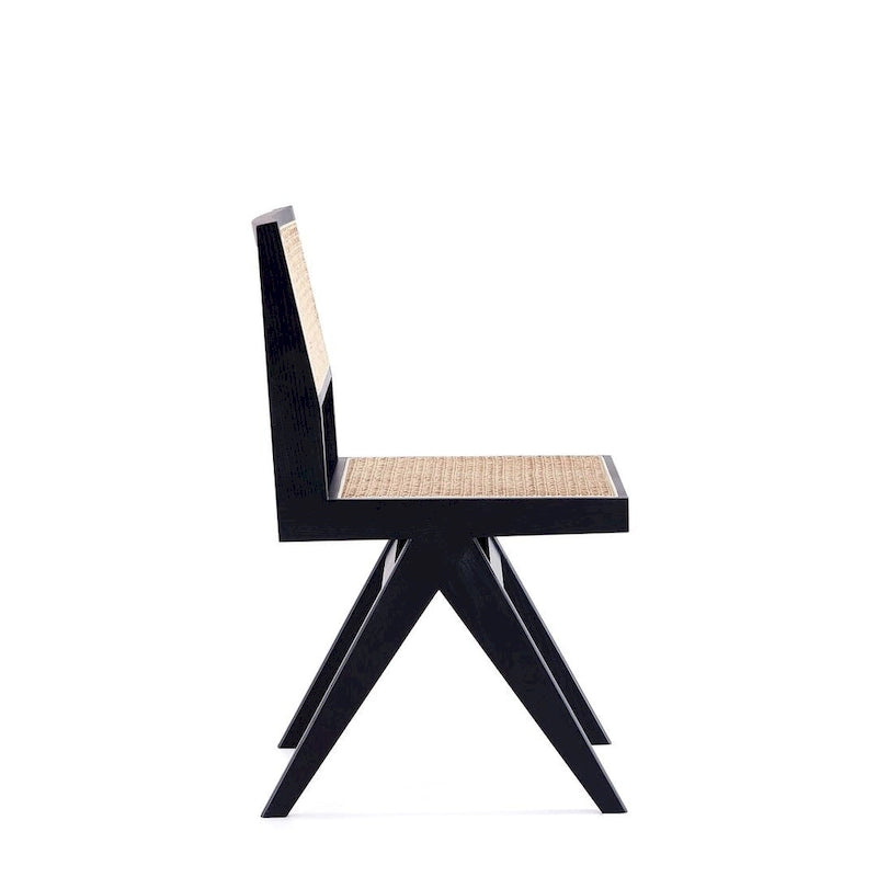 Hamlet Dining Chair in Black and Natural Cane - Set of 2
