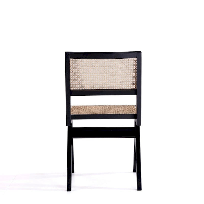 Hamlet Dining Chair in Black and Natural Cane - Set of 2