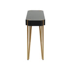 Black Wood and Gold Metal Console and Entry Table - 30.25 H x 42 W