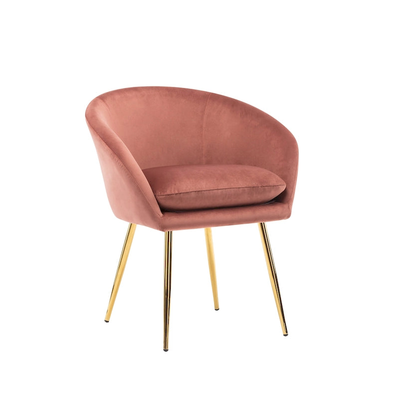 Lakia Dining Chairs, Velvet Upholstery, Gold Metal Legs