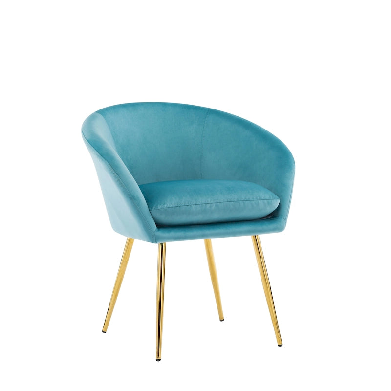 Lakia Dining Chairs, Velvet Upholstery, Gold Metal Legs
