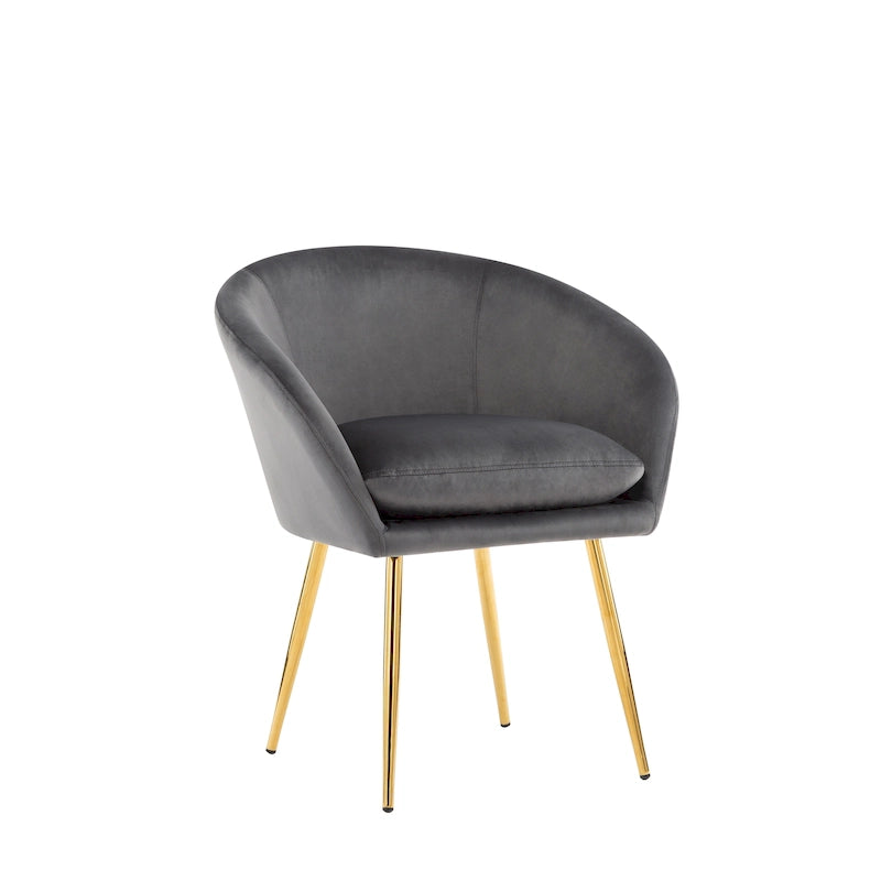 Lakia Dining Chairs, Velvet Upholstery, Gold Metal Legs