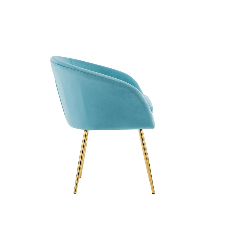 Lakia Dining Chairs, Velvet Upholstery, Gold Metal Legs