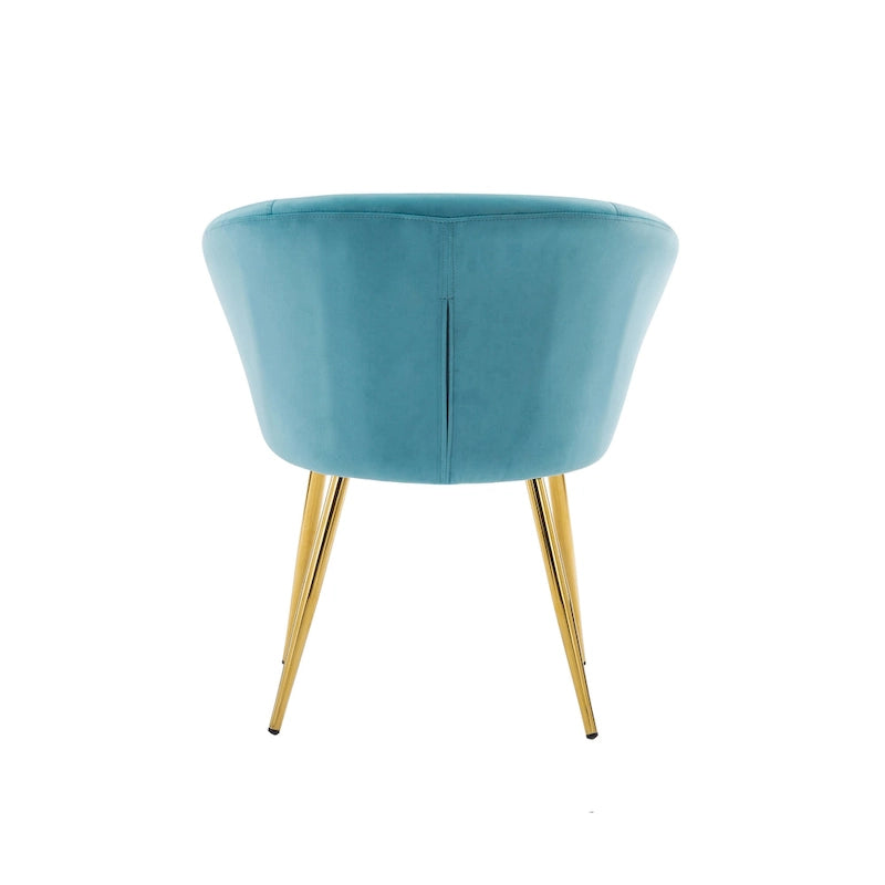 Lakia Dining Chairs, Velvet Upholstery, Gold Metal Legs